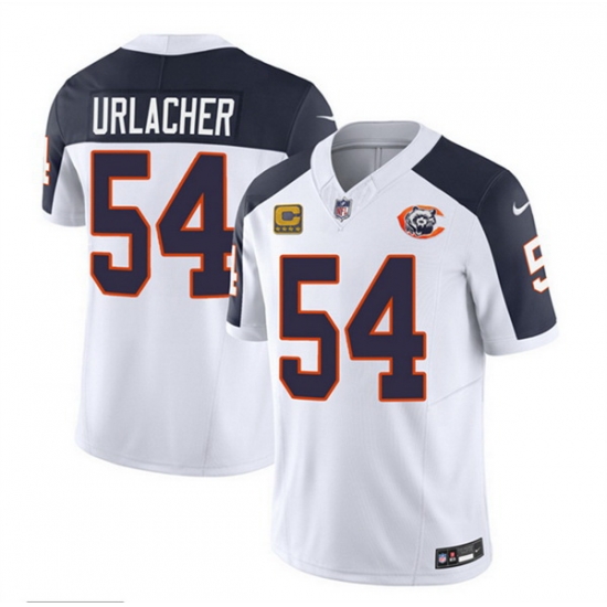 Men Chicago Bears 54 Brian Urlacher White Navy 2023 F U S E With 4 Star C PatchThrowback Limited Stitched Football Jersey Men Chicago Bears 54 Brian Urlacher White Navy 2023 F U S E With 4 Star C PatchThrowback Limited Stitched Football Jersey