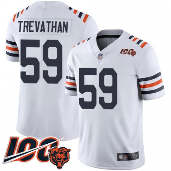 Men Chicago Bears 59 Danny Trevathan White 100th Season Limited Football Jersey Men Chicago Bears 59 Danny Trevathan White 100th Season Limited Football Jersey