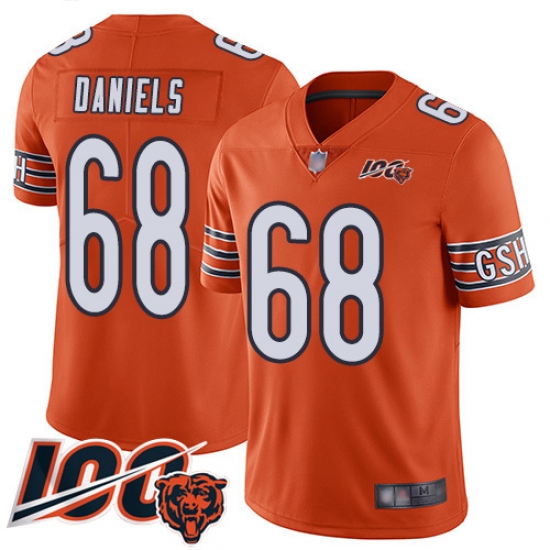 Men Chicago Bears 68 James Daniels Orange Alternate 100th Season Limited Football Jersey Men Chicago Bears 68 James Daniels Orange Alternate 100th Season Limited Football Jersey