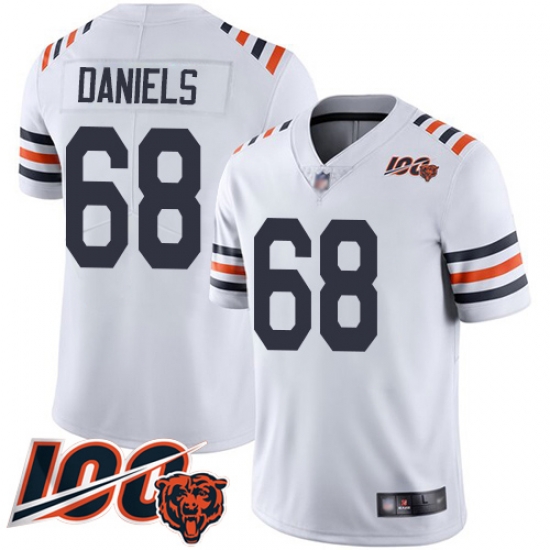Men Chicago Bears 68 James Daniels White 100th Season Limited Football Jersey Men Chicago Bears 68 James Daniels White 100th Season Limited Football Jersey