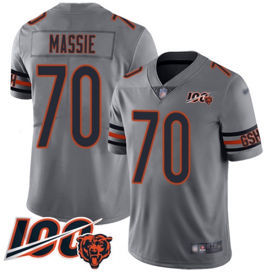 Men Chicago Bears 70 Bobby Massie Limited Silver Inverted Legend 100th Season Football Jersey Men Chicago Bears 70 Bobby Massie Limited Silver Inverted Legend 100th Season Football Jersey