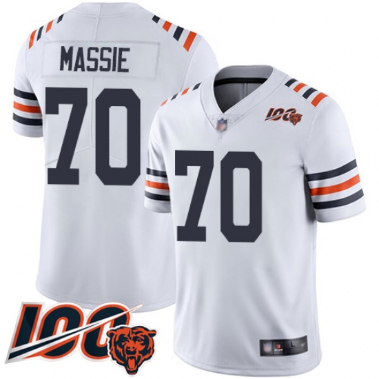 Men Chicago Bears 70 Bobby Massie White 100th Season Limited Football Jersey Men Chicago Bears 70 Bobby Massie White 100th Season Limited Football Jersey