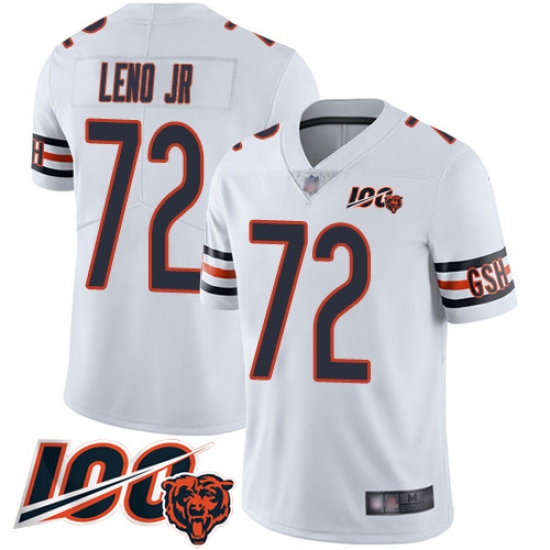 Men Chicago Bears 72 Charles Leno White Vapor Untouchable Limited Player 100th Season Football Jersey Men Chicago Bears 72 Charles Leno White Vapor Untouchable Limited Player 100th Season Football Jersey