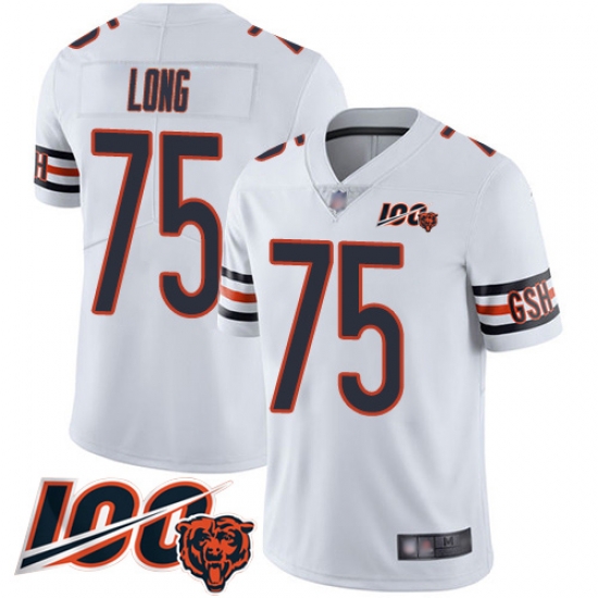 Men Chicago Bears 75 Kyle Long White Vapor Untouchable Limited Player 100th Season Football Jersey Men Chicago Bears 75 Kyle Long White Vapor Untouchable Limited Player 100th Season Football Jersey