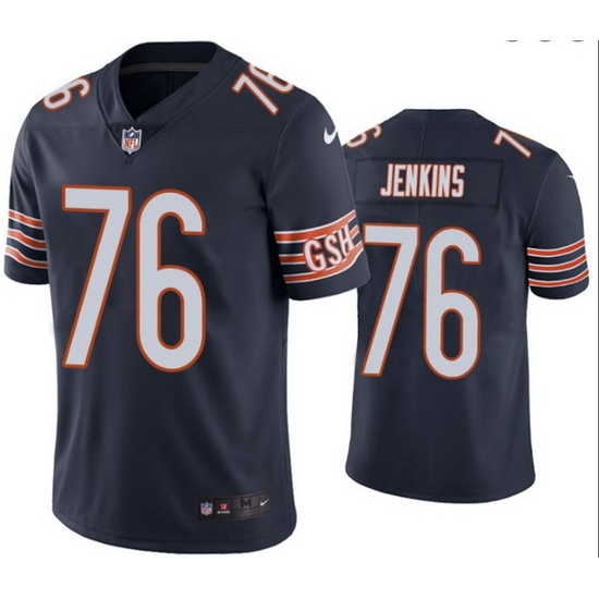 Men Chicago Bears 76 Teven Jenkins Navy Vapor untouchable Limited Stitched Jersey Men Chicago Bears 76 Teven Jenkins Navy Vapor untouchable Limited Stitched Jersey