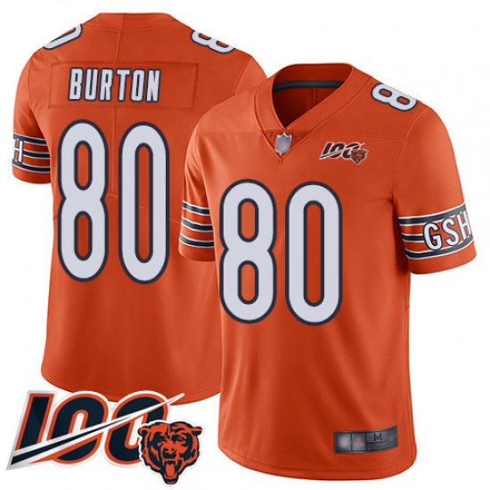 Men Chicago Bears 80 Trey Burton Orange Alternate 100th Season Limited Football Jersey Men Chicago Bears 80 Trey Burton Orange Alternate 100th Season Limited Football Jersey