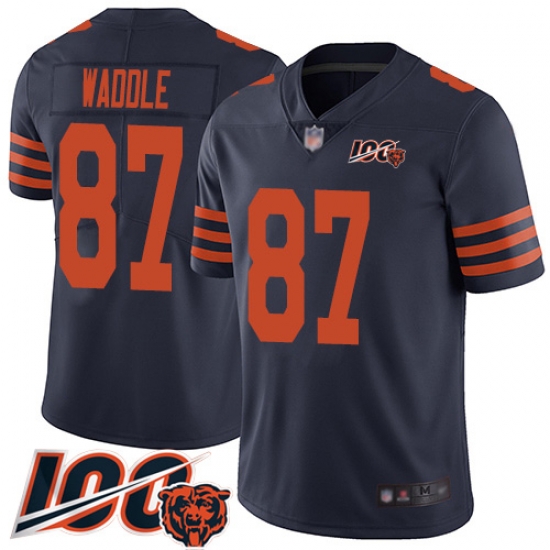 Men Chicago Bears 87 Tom Waddle Limited Navy Blue Rush Vapor Untouchable 100th Season Football Jersey Men Chicago Bears 87 Tom Waddle Limited Navy Blue Rush Vapor Untouchable 100th Season Football Jersey