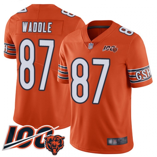 Men Chicago Bears 87 Tom Waddle Orange Alternate 100th Season Limited Football Jersey Men Chicago Bears 87 Tom Waddle Orange Alternate 100th Season Limited Football Jersey