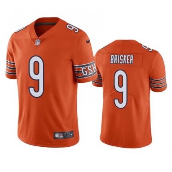 Men Chicago Bears 9 Jaquan Brisker Orange Vapor untouchable Limited Stitched Jersey Men Chicago Bears 9 Jaquan Brisker Orange Vapor untouchable Limited Stitched Jersey