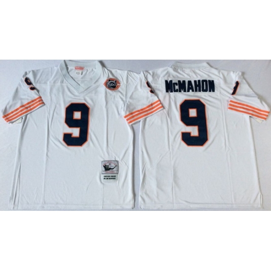Men Chicago Bears 9 Jim McMahon White M&N Throwback Jersey Men Chicago Bears 9 Jim McMahon White M&N Throwback Jersey