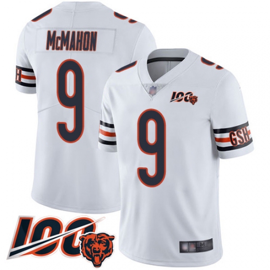 Men Chicago Bears 9 Jim McMahon White Vapor Untouchable Limited Player 100th Season Football Jersey Men Chicago Bears 9 Jim McMahon White Vapor Untouchable Limited Player 100th Season Football Jersey