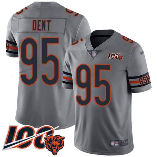 Men Chicago Bears 95 Richard Dent Limited Silver Inverted Legend 100th Season Football Jersey Men Chicago Bears 95 Richard Dent Limited Silver Inverted Legend 100th Season Football Jersey