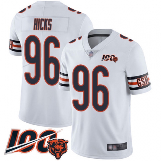 Men Chicago Bears 96 Akiem Hicks White Vapor Untouchable Limited Player 100th Season Football Jersey Men Chicago Bears 96 Akiem Hicks White Vapor Untouchable Limited Player 100th Season Football Jersey