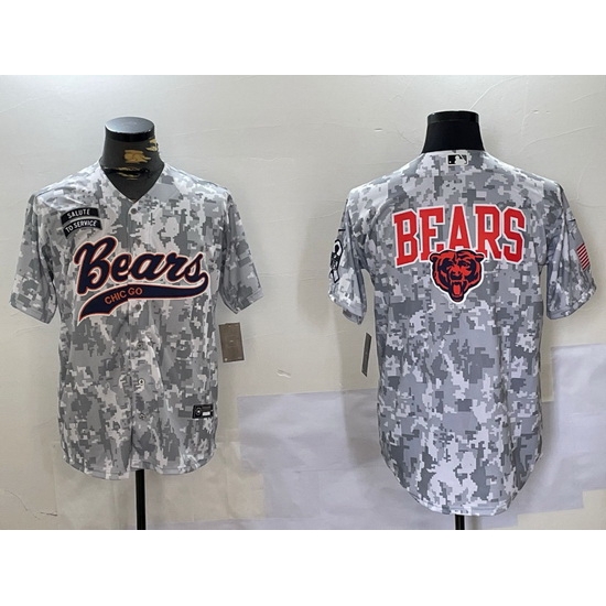 Men Chicago Bears Camo With Patch Cool Base Stitched Baseball Jersey 5 Men Chicago Bears Camo With Patch Cool Base Stitched Baseball Jersey 5
