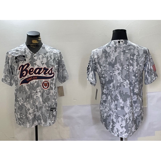 Men Chicago Bears Camo With Patch Cool Base Stitched Baseball Jersey 6 Men Chicago Bears Camo With Patch Cool Base Stitched Baseball Jersey 6