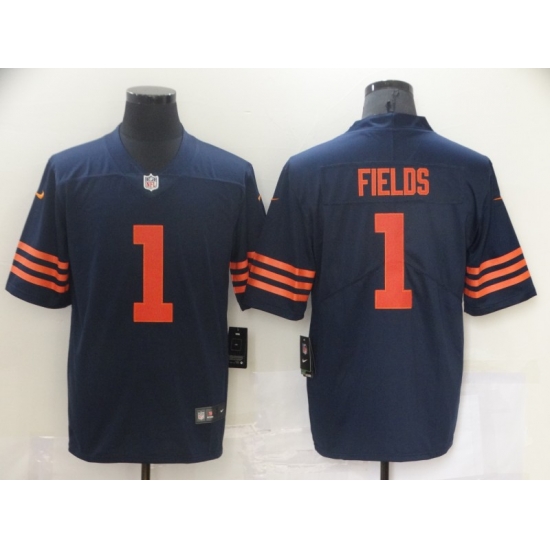 Men Nike Chicago Bears Justin Fields 1 Navy Rush Limited Jersey Men Nike Chicago Bears Justin Fields 1 Navy Rush Limited Jersey