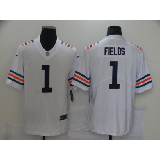 Men Nike Chicago Bears Justin Fields White Rush NFL Jersey Men Nike Chicago Bears Justin Fields White Rush NFL Jersey