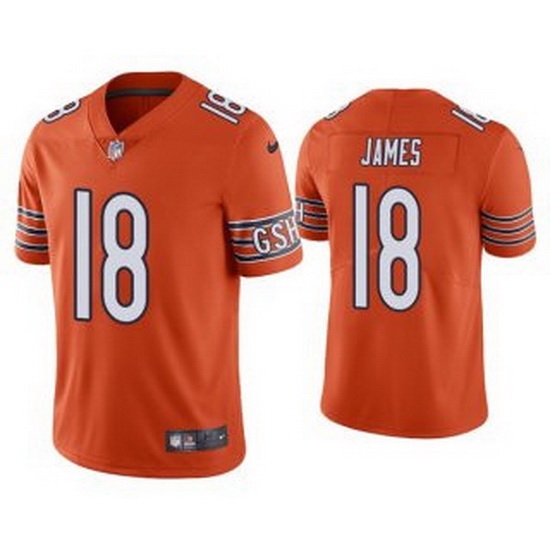 Men Orange Chicago Bears 18 Jesse James Vapor untouchable Limited Stitched Jersey Men Orange Chicago Bears 18 Jesse James Vapor untouchable Limited Stitched Jersey