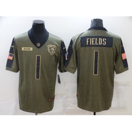 Men's Chicago Bears #1 Justin Fields 2021 Salute To Service Limited Jersey Men's Chicago Bears #1 Justin Fields 2021 Salute To Service Limited Jersey