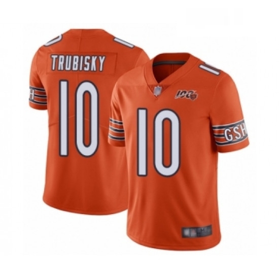Mens Chicago Bears 10 Mitchell Trubisky Orange Alternate 100th Season Limited Football Jersey Mens Chicago Bears 10 Mitchell Trubisky Orange Alternate 100th Season Limited Football Jersey