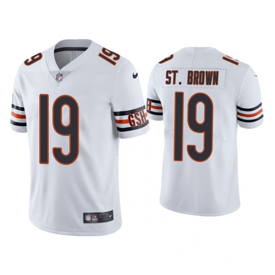 Men's Chicago Bears #19 Equanimeous St. Brown White Vapor untouchable Limited Stitched Jersey Men's Chicago Bears #19 Equanimeous St. Brown White Vapor untouchable Limited Stitched Jersey