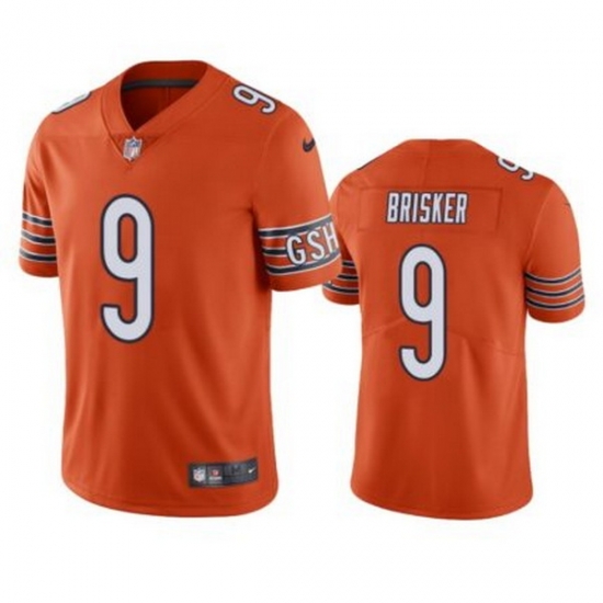 Men's Chicago Bears #9 Jaquan Brisker Orange Vapor untouchable Limited Stitched Jersey Men's Chicago Bears #9 Jaquan Brisker Orange Vapor untouchable Limited Stitched Jersey
