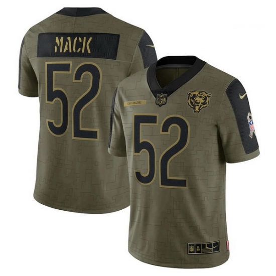 Men's Chicago Bears Khalil Mack Nike Olive 2021 Salute To Service Limited Player Jersey Men's Chicago Bears Khalil Mack Nike Olive 2021 Salute To Service Limited Player Jersey