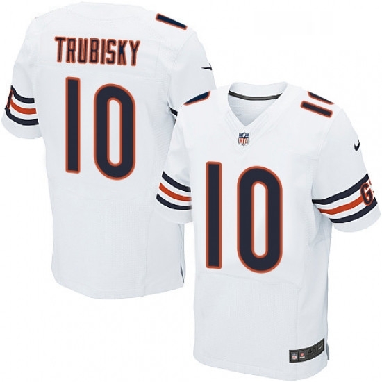 Mens Nike Chicago Bears 10 Mitchell Trubisky Elite White NFL Jersey Mens Nike Chicago Bears 10 Mitchell Trubisky Elite White NFL Jersey