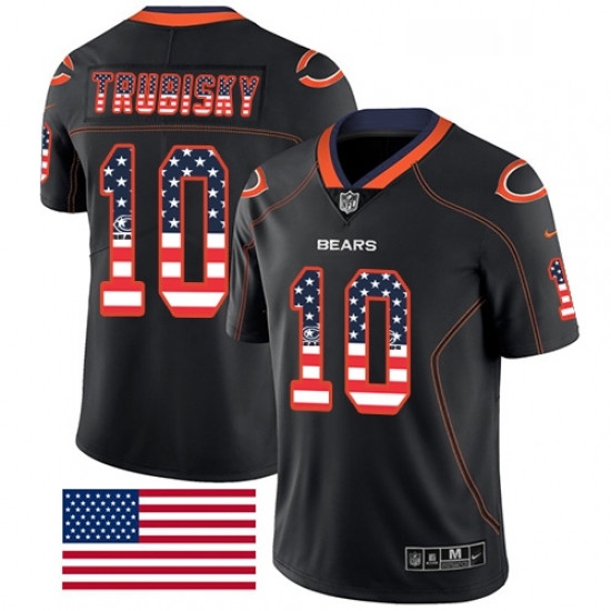 Mens Nike Chicago Bears 10 Mitchell Trubisky Limited Black Rush USA Flag NFL Jersey Mens Nike Chicago Bears 10 Mitchell Trubisky Limited Black Rush USA Flag NFL Jersey