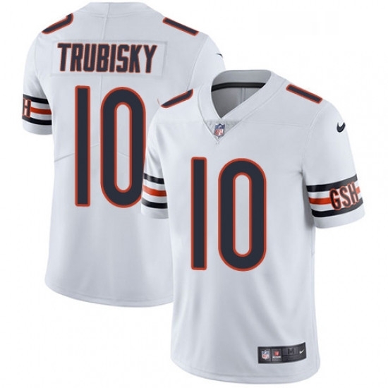 Mens Nike Chicago Bears 10 Mitchell Trubisky White Vapor Untouchable Limited Player NFL Jersey Mens Nike Chicago Bears 10 Mitchell Trubisky White Vapor Untouchable Limited Player NFL Jersey