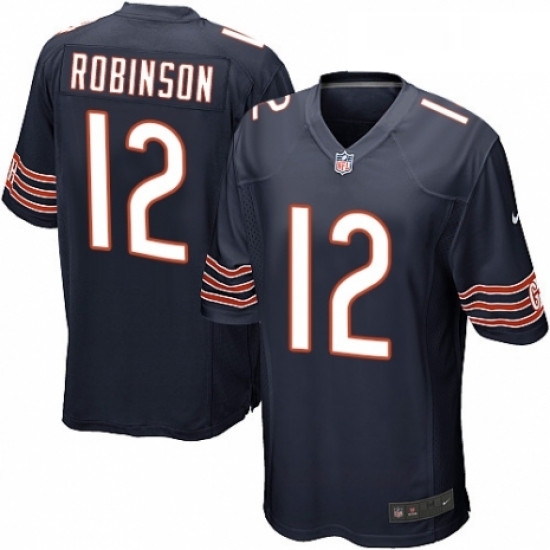 Mens Nike Chicago Bears 12 Allen Robinson Game Navy Blue Team Color NFL Jersey Mens Nike Chicago Bears 12 Allen Robinson Game Navy Blue Team Color NFL Jersey