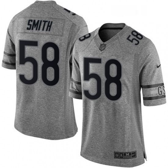 Mens Nike Chicago Bears 58 Roquan Smith Limited Gray Gridiron NFL Jersey Mens Nike Chicago Bears 58 Roquan Smith Limited Gray Gridiron NFL Jersey