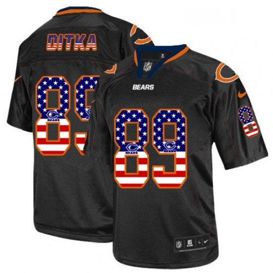 Mens Nike Chicago Bears 89 Mike Ditka Elite Black USA Flag Fashion NFL Jersey Mens Nike Chicago Bears 89 Mike Ditka Elite Black USA Flag Fashion NFL Jersey
