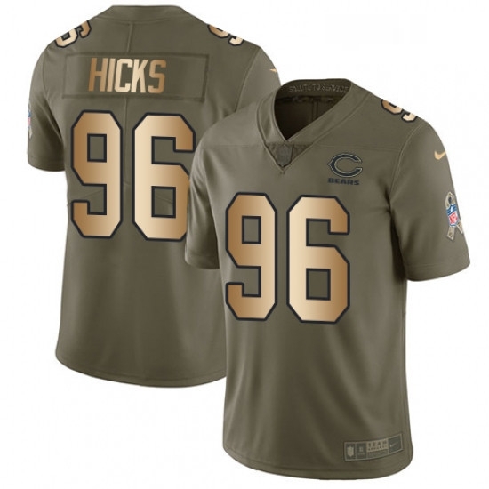 Mens Nike Chicago Bears 96 Akiem Hicks Limited OliveGold Salute to Service NFL Jersey Mens Nike Chicago Bears 96 Akiem Hicks Limited OliveGold Salute to Service NFL Jersey