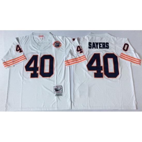 Mitchell Ness Bears #40 Gale Sayers Throwback Mens White Throwback Stitched NFL Jerseys Mitchell Ness Bears #40 Gale Sayers Throwback Mens White Throwback Stitched NFL Jerseys