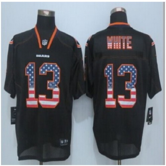 New Chicago Bears #13 Kevin White Black Men Stitched NFL Elite USA Flag Fashion Jersey New Chicago Bears #13 Kevin White Black Men Stitched NFL Elite USA Flag Fashion Jersey