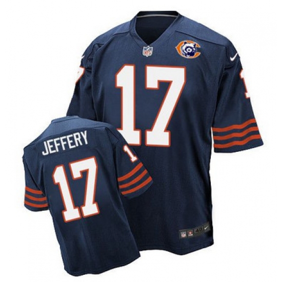 Nike Bears #17 Alshon Jeffery Navy Blue Throwback Mens Stitched NFL Elite Jersey Nike Bears #17 Alshon Jeffery Navy Blue Throwback Mens Stitched NFL Elite Jersey