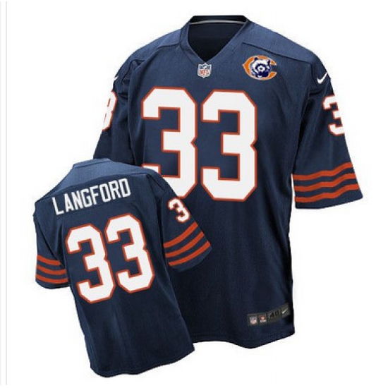 Nike Bears #33 Jeremy Langford Navy Blue Throwback Mens Stitched NFL Elite Jersey Nike Bears #33 Jeremy Langford Navy Blue Throwback Mens Stitched NFL Elite Jersey
