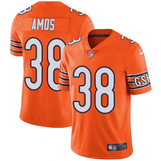 Nike Bears #38 Adrian Amos Orange Mens Stitched NFL Limited Rush Jersey Nike Bears #38 Adrian Amos Orange Mens Stitched NFL Limited Rush Jersey