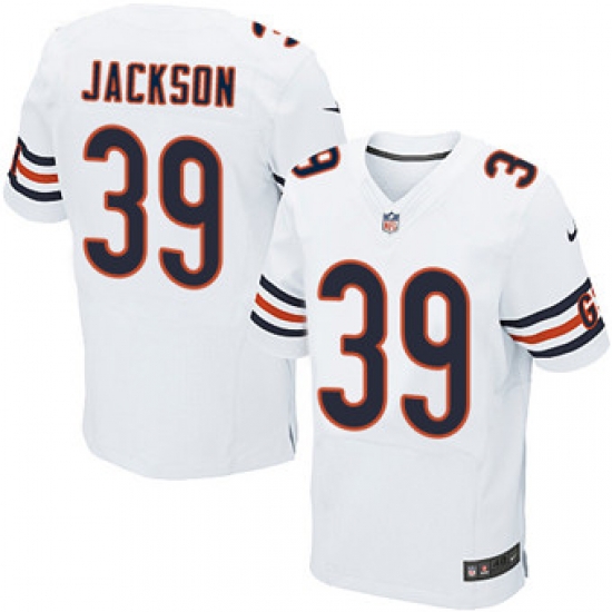 Nike Bears #39 Eddie Jackson White Mens Stitched NFL Elite Jersey Nike Bears #39 Eddie Jackson White Mens Stitched NFL Elite Jersey