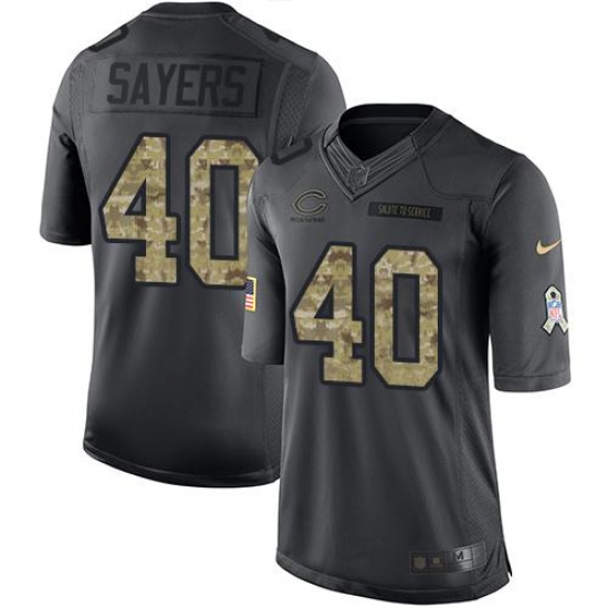 Nike Bears #40 Gale Sayers Black Mens Stitched NFL Limited 2016 Salute to Service Jersey Nike Bears #40 Gale Sayers Black Mens Stitched NFL Limited 2016 Salute to Service Jersey
