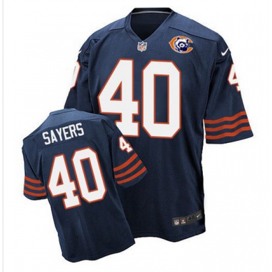 Nike Bears #40 Gale Sayers Navy Blue Throwback Mens Stitched NFL Elite Jersey Nike Bears #40 Gale Sayers Navy Blue Throwback Mens Stitched NFL Elite Jersey
