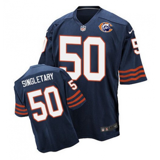 Nike Bears #50 Mike Singletary Navy Blue Throwback Mens Stitched NFL Elite Jersey Nike Bears #50 Mike Singletary Navy Blue Throwback Mens Stitched NFL Elite Jersey