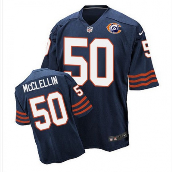 Nike Bears #50 Shea McClellin Navy Blue Throwback Mens Stitched NFL Elite Jersey Nike Bears #50 Shea McClellin Navy Blue Throwback Mens Stitched NFL Elite Jersey