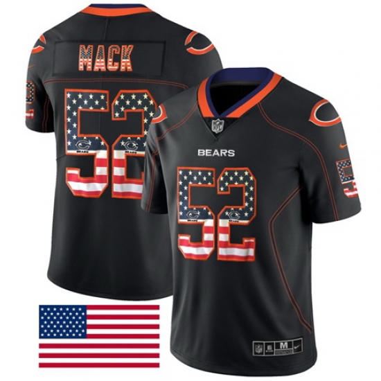 Nike Bears #52 Khalil Mack Black Mens Stitched NFL Limited Rush USA Flag Jersey Nike Bears #52 Khalil Mack Black Mens Stitched NFL Limited Rush USA Flag Jersey