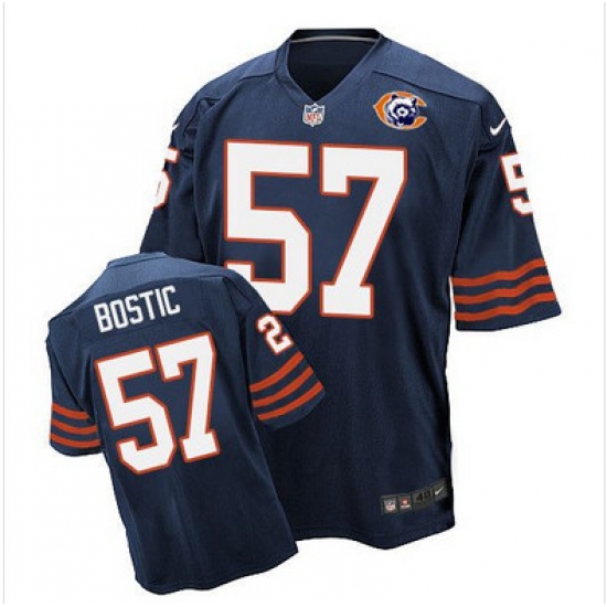 Nike Bears #57 Jon Bostic Navy Blue Throwback Mens Stitched NFL Elite Jersey Nike Bears #57 Jon Bostic Navy Blue Throwback Mens Stitched NFL Elite Jersey