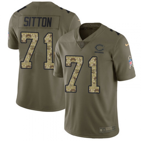 Nike Bears #71 Josh Sitton Olive Camo Mens Stitched NFL Limited 2017 Salute To Service Jersey Nike Bears #71 Josh Sitton Olive Camo Mens Stitched NFL Limited 2017 Salute To Service Jersey