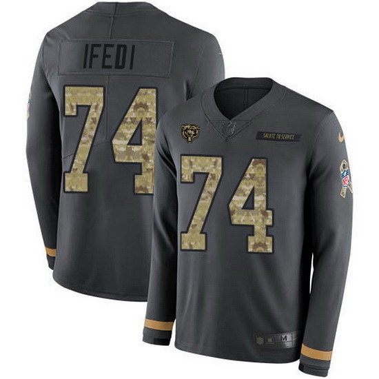 Nike Bears 74 Germain Ifedi Anthracite Salute to Service Men Stitched NFL Limited Therma Long Sleeve Jersey Nike Bears 74 Germain Ifedi Anthracite Salute to Service Men Stitched NFL Limited Therma Long Sleeve Jersey