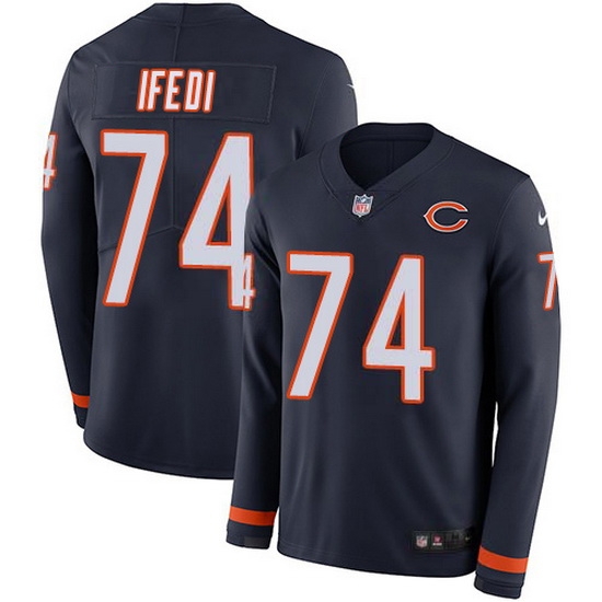 Nike Bears 74 Germain Ifedi Navy Blue Team Color Men Stitched NFL Limited Therma Long Sleeve Jersey Nike Bears 74 Germain Ifedi Navy Blue Team Color Men Stitched NFL Limited Therma Long Sleeve Jersey