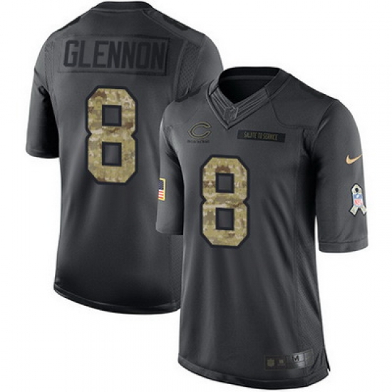 Nike Bears #8 Mike Glennon Black Mens Stitched NFL Limited 2016 Salute to Service Jersey Nike Bears #8 Mike Glennon Black Mens Stitched NFL Limited 2016 Salute to Service Jersey